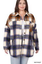 Load image into Gallery viewer, Plus Oversized yarn Dyed Plaid Longline Shacket
