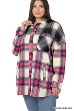 Load image into Gallery viewer, Plus Oversized yarn Dyed Plaid Longline Shacket
