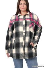 Load image into Gallery viewer, Plus Oversized yarn Dyed Plaid Longline Shacket
