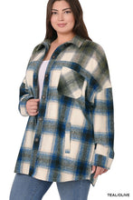 Load image into Gallery viewer, Plus Oversized yarn Dyed Plaid Longline Shacket
