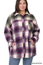 Load image into Gallery viewer, Plus Oversized yarn Dyed Plaid Longline Shacket
