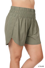 Load image into Gallery viewer, Plus Windbreaker Smocked Waistband Running Shorts
