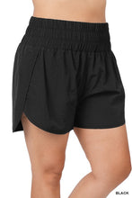 Load image into Gallery viewer, Plus Windbreaker Smocked Waistband Running Shorts
