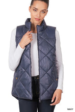 Load image into Gallery viewer, Diamond Quilted Zip Front Vest
