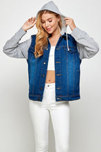 Load image into Gallery viewer, Women&#39;s Denim  Jacket with Fleece Hoodies
