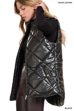 Load image into Gallery viewer, Vegan Leather Puffer Vest
