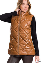 Load image into Gallery viewer, Vegan Leather Puffer Vest
