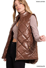 Load image into Gallery viewer, Vegan Leather Puffer Vest
