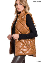 Load image into Gallery viewer, Vegan Leather Puffer Vest
