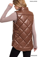 Load image into Gallery viewer, Vegan Leather Puffer Vest
