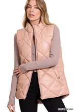 Load image into Gallery viewer, Vegan Leather Puffer Vest
