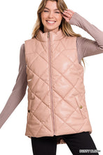 Load image into Gallery viewer, Vegan Leather Puffer Vest
