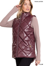 Load image into Gallery viewer, Vegan Leather Puffer Vest
