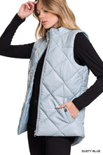 Load image into Gallery viewer, Vegan Leather Puffer Vest
