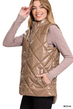 Load image into Gallery viewer, Vegan Leather Puffer Vest
