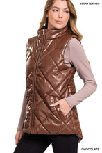 Load image into Gallery viewer, Vegan Leather Puffer Vest
