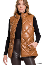 Load image into Gallery viewer, Vegan Leather Puffer Vest
