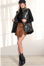 Load image into Gallery viewer, Vegan Leather Puffer Vest
