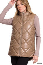 Load image into Gallery viewer, Vegan Leather Puffer Vest
