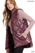 Load image into Gallery viewer, Vegan Leather Puffer Vest
