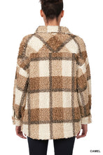 Load image into Gallery viewer, Sherpa Plaid shacket With Pockets
