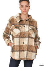 Load image into Gallery viewer, Sherpa Plaid shacket With Pockets
