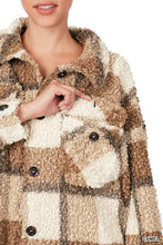 Load image into Gallery viewer, Sherpa Plaid shacket With Pockets
