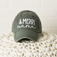 Load image into Gallery viewer, Embroidered Merry Mama Tree Canvas Hat
