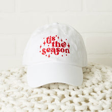 Load image into Gallery viewer, Embroidered Whimsical Tis The Season Canvas Hat
