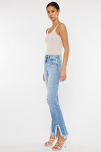 Load image into Gallery viewer, HIGH RISE LEG DISTRESS BOOTCUT JEANS
