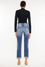 Load image into Gallery viewer, High Rise Hem Detail Slim Straight Jeans
