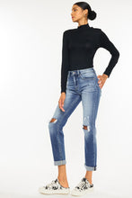 Load image into Gallery viewer, High Rise Hem Detail Slim Straight Jeans
