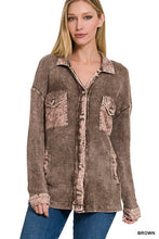 Load image into Gallery viewer, COTTON WAFFLE ACID WASH SHACKET
