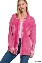 Load image into Gallery viewer, COTTON WAFFLE ACID WASH SHACKET
