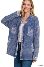 Load image into Gallery viewer, COTTON WAFFLE ACID WASH SHACKET
