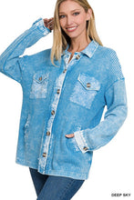 Load image into Gallery viewer, COTTON WAFFLE ACID WASH SHACKET
