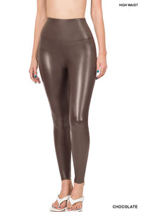 High Rise Faux Leather Leggings