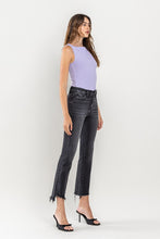 Load image into Gallery viewer, High Rise Raw Step Hem Crop Flare Jeans
