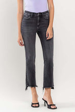 Load image into Gallery viewer, High Rise Raw Step Hem Crop Flare Jeans
