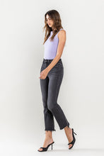 Load image into Gallery viewer, High Rise Raw Step Hem Crop Flare Jeans
