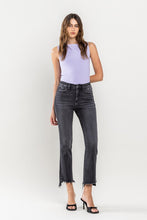 Load image into Gallery viewer, High Rise Raw Step Hem Crop Flare Jeans
