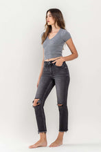 Load image into Gallery viewer, High Rise Stretch Distressed Crop Slim Straight
