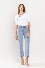 Load image into Gallery viewer, High Rise Distressed Hem Crop Dad Jeans
