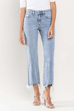 Load image into Gallery viewer, High Rise Distressed Hem Crop Dad Jeans
