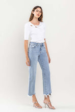 Load image into Gallery viewer, High Rise Distressed Hem Crop Dad Jeans
