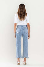 Load image into Gallery viewer, High Rise Distressed Hem Crop Dad Jeans
