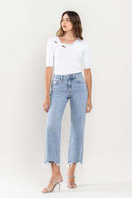 Load image into Gallery viewer, High Rise Distressed Hem Crop Dad Jeans
