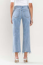 Load image into Gallery viewer, High Rise Distressed Hem Crop Dad Jeans
