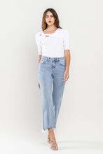 Load image into Gallery viewer, High Rise Distressed Hem Crop Dad Jeans
