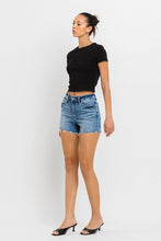 Load image into Gallery viewer, High Rise Raw Hem Denim Shorts
